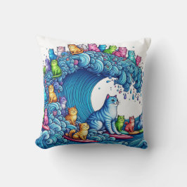 Cojín Decorativo Kamala Harris lidera una ola azul de gatos damas