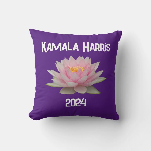 Cojín Decorativo Kamala Harris Lotus 2024 (Anverso)