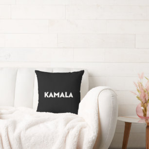 Cojín Decorativo Kamala moderna y audaz tipografía negra minimalist
