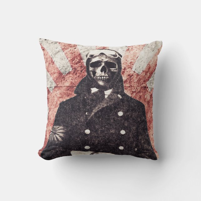 Cojín Decorativo Kamikaze del cráneo (Anverso)