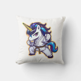 Cojín Decorativo Karate Unicorn Brown Belt Fighter