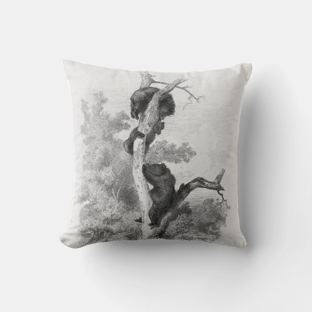 Cojín Decorativo Karl Bodmer - Les Ours The Bears (Anverso)