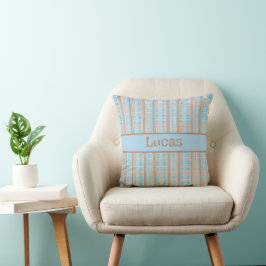 Cojín Decorativo Karomuster blau braun grau