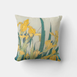 Cojín Decorativo Katsushika Hokusai - Grasshopper e Iris