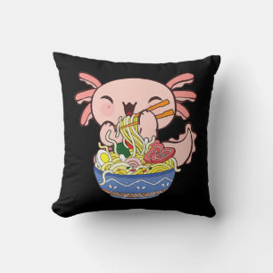 Cojín Decorativo Kawaii Axolotl Ramen Noodles Japoneses Anime Kids