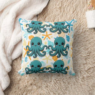 Cojín Decorativo Kawaii bajo el pulpo marino