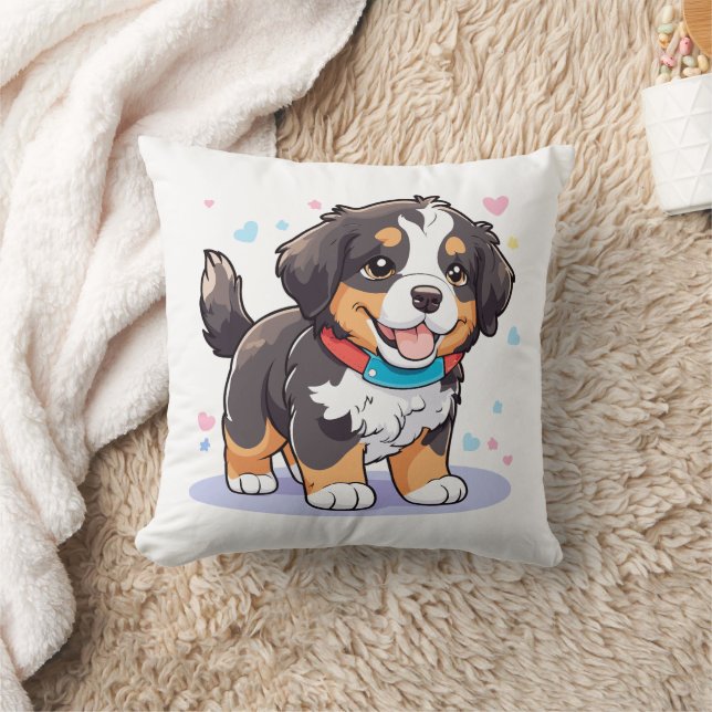 Cojín Decorativo Kawaii Bernese Puppy, Cute Berner Pup (Manta)