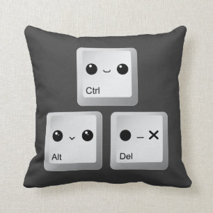 Cojín Decorativo Kawaii Ctrl Alt Del Keyboard - reinicialización