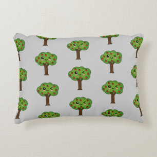 Cojín Decorativo Kawaii feliz árbol de manzanas