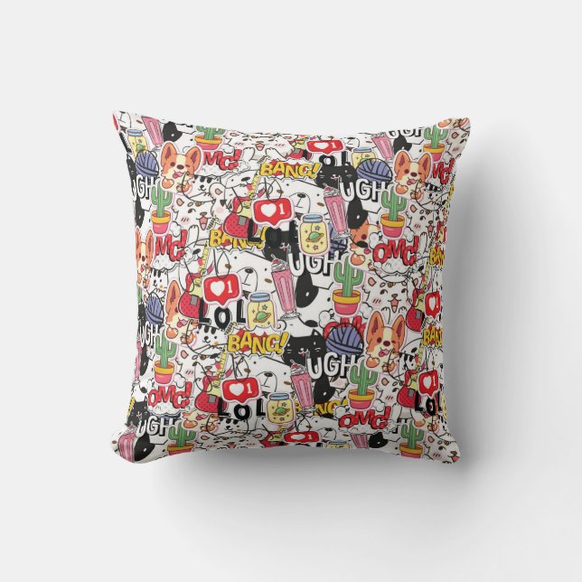 Cojín Decorativo kawaii funny pet design - cute animal lover  (Anverso)