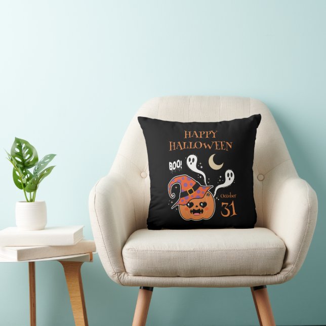 Cojín Decorativo Kawaii Jack O' Lantern Creepe Cute (Silla)
