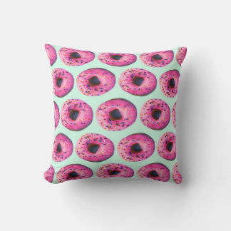Cojín Decorativo kawaii linda moda giratoria menta y donut rosado