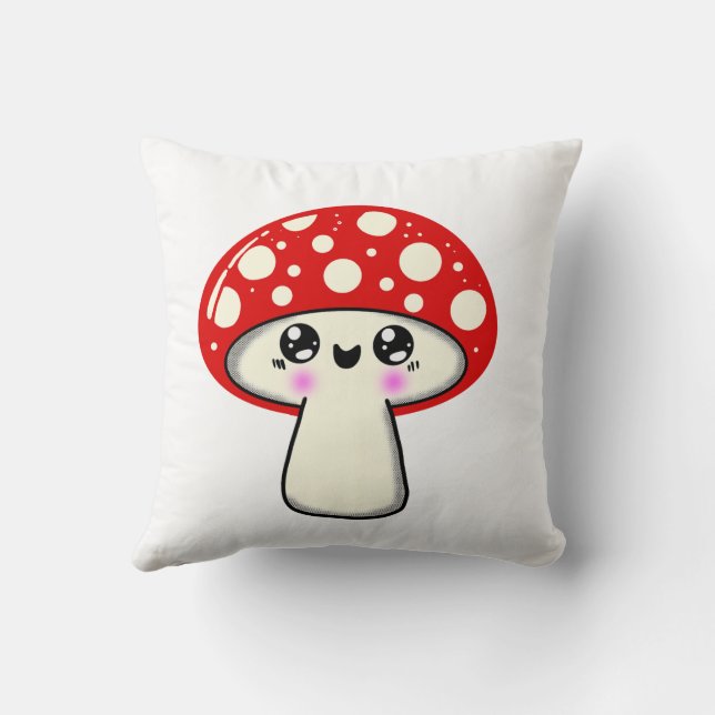 Cojín Decorativo Kawaii Mushroom (Reverso)