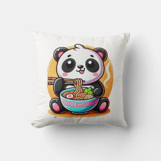Cojín Decorativo Kawaii Panda Ramen