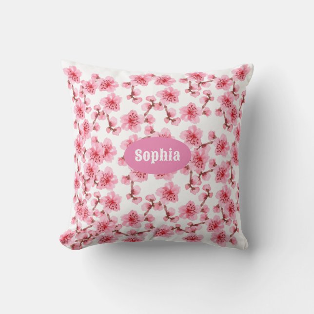 Cojín Decorativo kawaii pink cherry blossoms (Anverso)