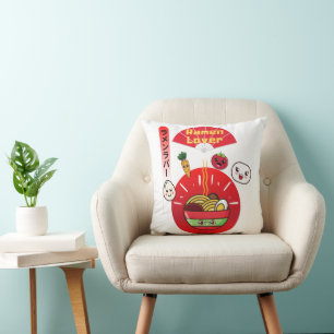 COJÍN DECORATIVO KAWAII RAMEN AMA EL FELIZ ESTILO DE LA COMIDA