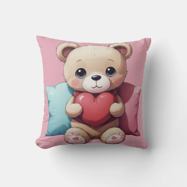 Cojín decorativo Kawaii Teddy Bear (Anverso)