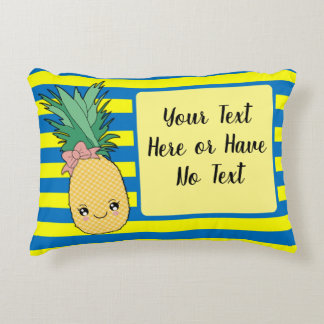 Cojín Decorativo Kawaii Tropical Summer Pineapple Fruit Food Tema
