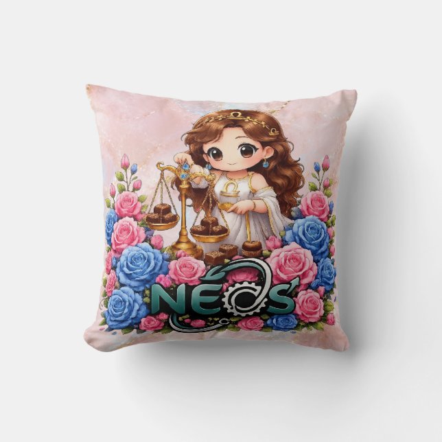 Cojín Decorativo Kawaii Zodiac Neos Libra (Anverso)