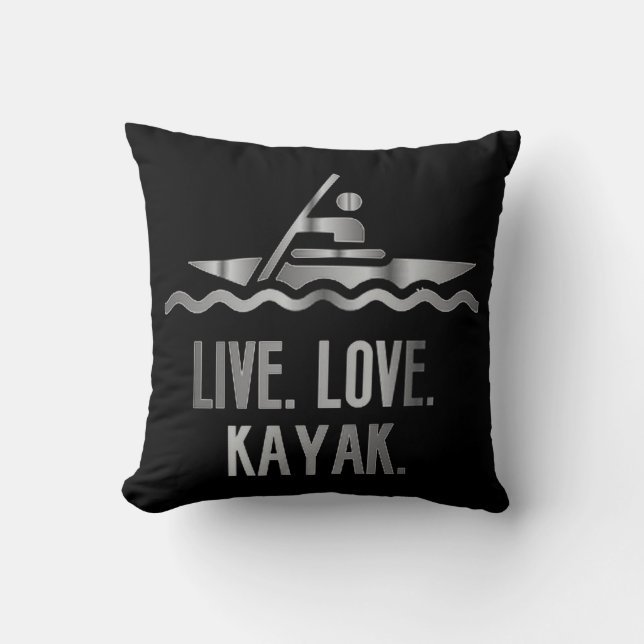 Cojín Decorativo Kayak de amor vivo (Anverso)