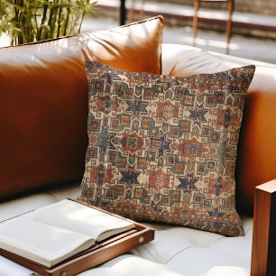 Cojín Decorativo Kazak Estrella Acongojado Naranja Azul