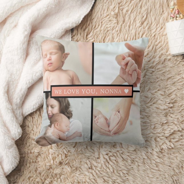 Cojín Decorativo Keepsake Collage de fotos Carol personalizado (Manta)