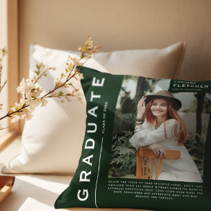 Cojín Decorativo Keepsake Photo & Cote Graduation Gift Green