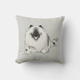 Cojín Decorativo Keeshond con cachorros