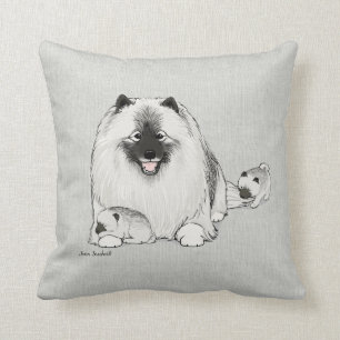 Cojín Decorativo Keeshond con cachorros