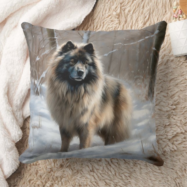 Cojín Decorativo Keeshond Deja que nieve Navidad (Manta)