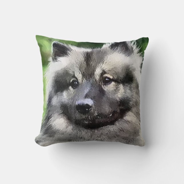 Cojín Decorativo Keeshond Lovers Regalos de Arte (Anverso)