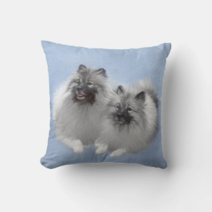 Cojín Decorativo Keeshond Pair de Kees pintura animal original