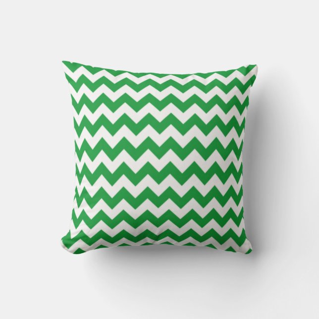 Cojín Decorativo Kelly Green Chevron Stripes (Anverso)
