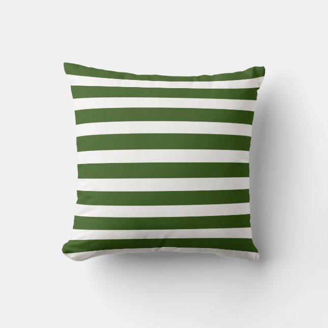 Cojín decorativo Kelly Green y White Striped (Anverso)