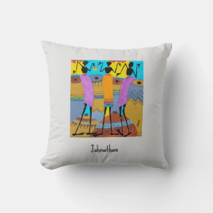 Cojín Decorativo Kenia, arte africano, Fiesta solar colorido