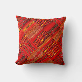 Cojín Decorativo Kente en rojo en rojo