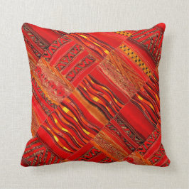 Cojín Decorativo Kente en rojo en rojo