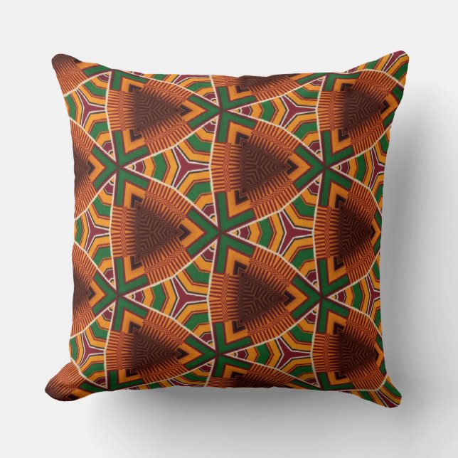 Cojín Decorativo Kente Geometrics Kwanza Afrocéntrico (Anverso)