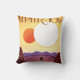 Cojín Decorativo Kepler-16b: Puesta de sol solar binaria Arte espac