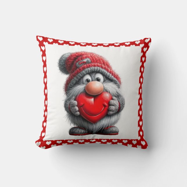 Cojín Decorativo "Key to My Heart" Whimsical Gnome (Anverso)
