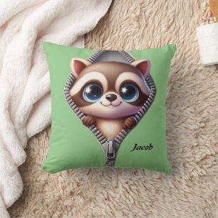 Cojín Decorativo Kids Cute Zipper Raccoon