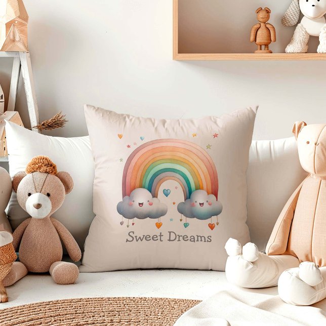 Cojín Decorativo Kids Whimsical Pastel Rainbow in Clouds (Subido por el creador)