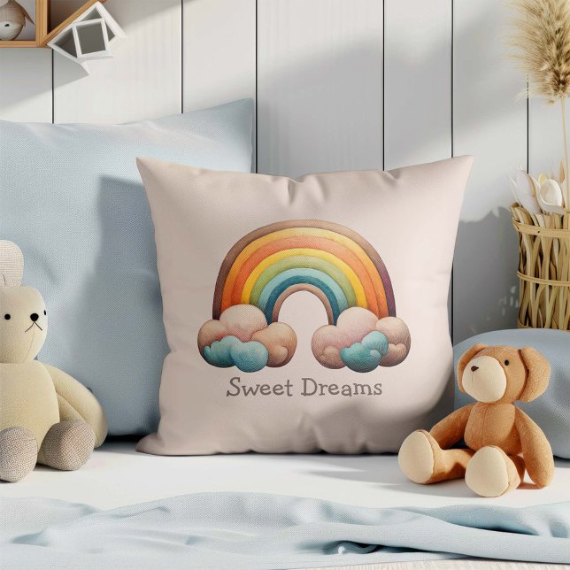 Cojín Decorativo Kids Whimsical Pastel Rainbow in Clouds (Subido por el creador)