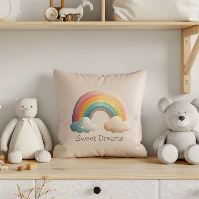 Cojín Decorativo Kids Whimsical Pastel Rainbow in Clouds (Subido por el creador)