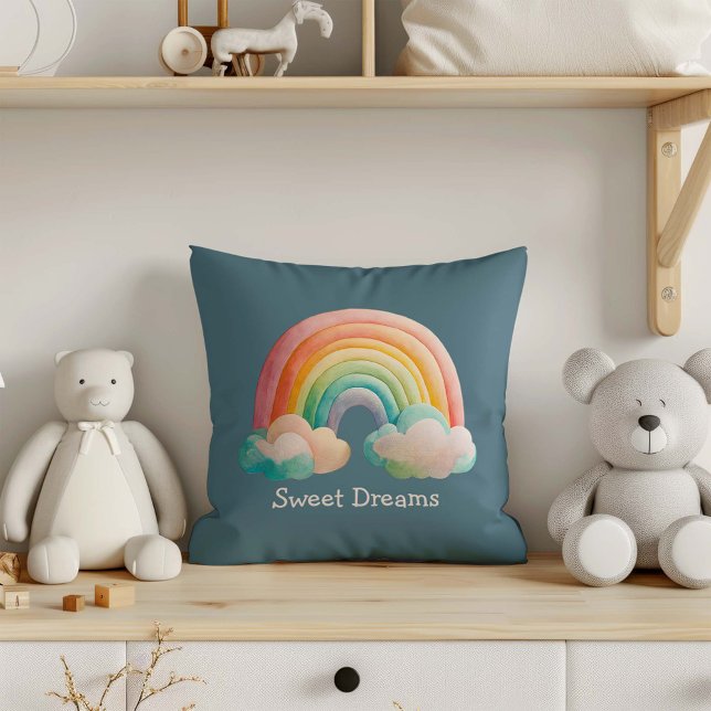 Cojín Decorativo Kids Whimsical Pastel Rainbow in Clouds (Subido por el creador)