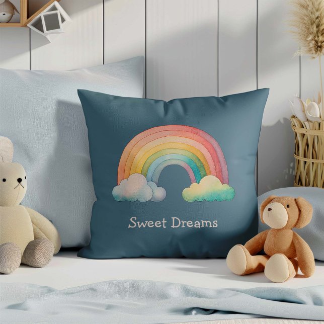 Cojín Decorativo Kids Whimsical Pastel Rainbow in Clouds (Subido por el creador)