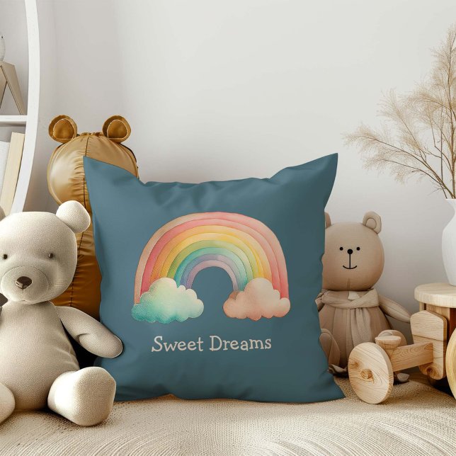 Cojín Decorativo Kids Whimsical Pastel Rainbow in Clouds (Subido por el creador)