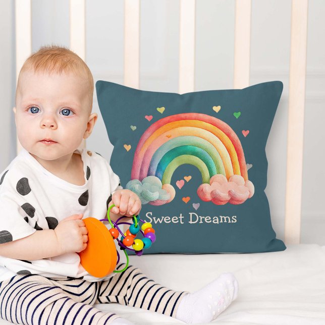 Cojín Decorativo Kids Whimsical Pastel Rainbow in Clouds (Subido por el creador)