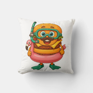 Cojín Decorativo KikiBurger – Edición Flamingo Snorkel