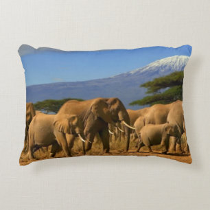 Cojín Decorativo Kilimanjaro y elefantes
